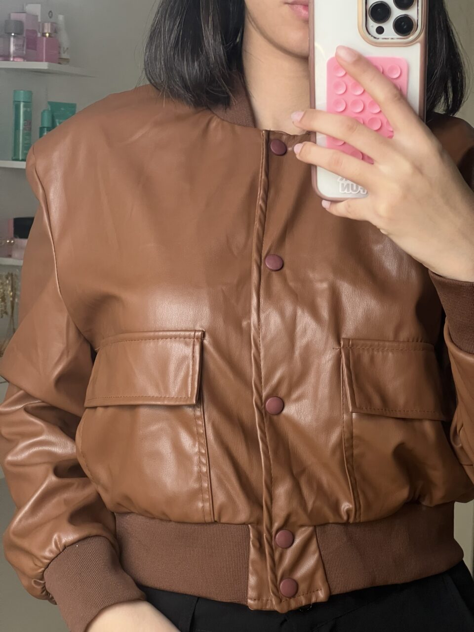 Veste-Crop-Cuir