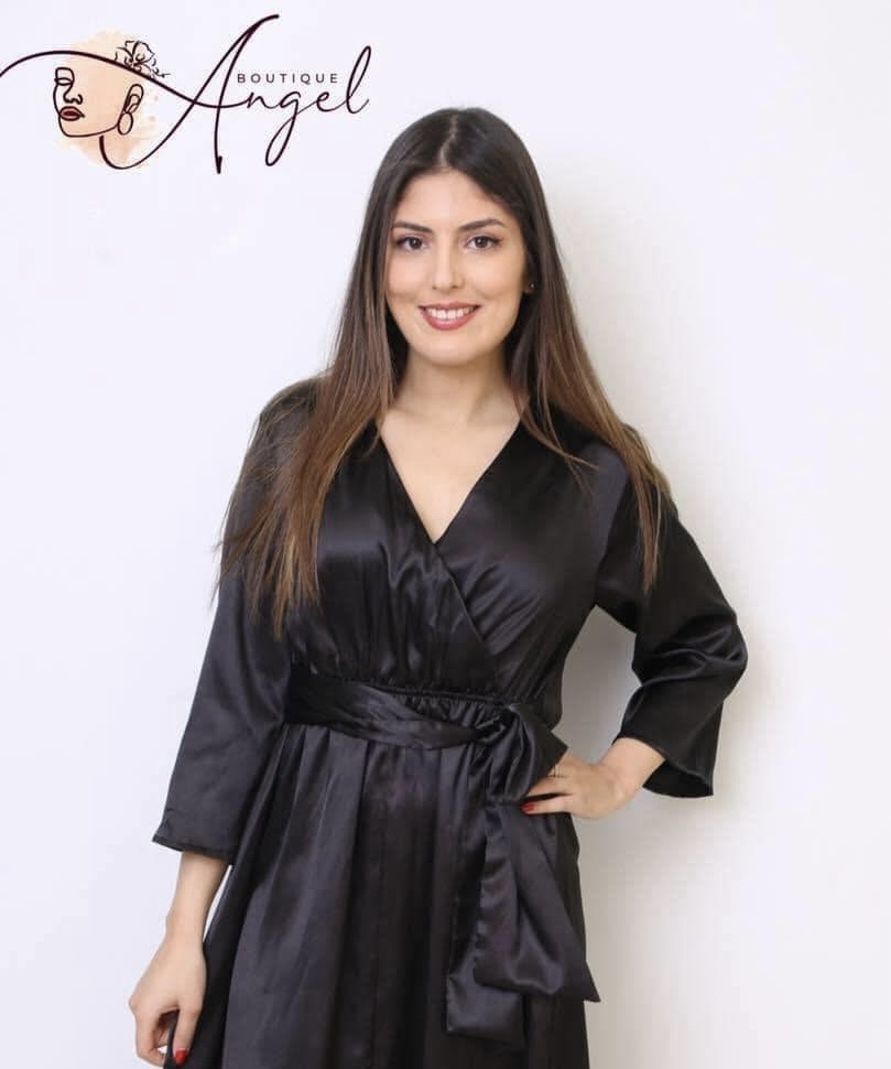 Robe-Mi-Longue-Satin
