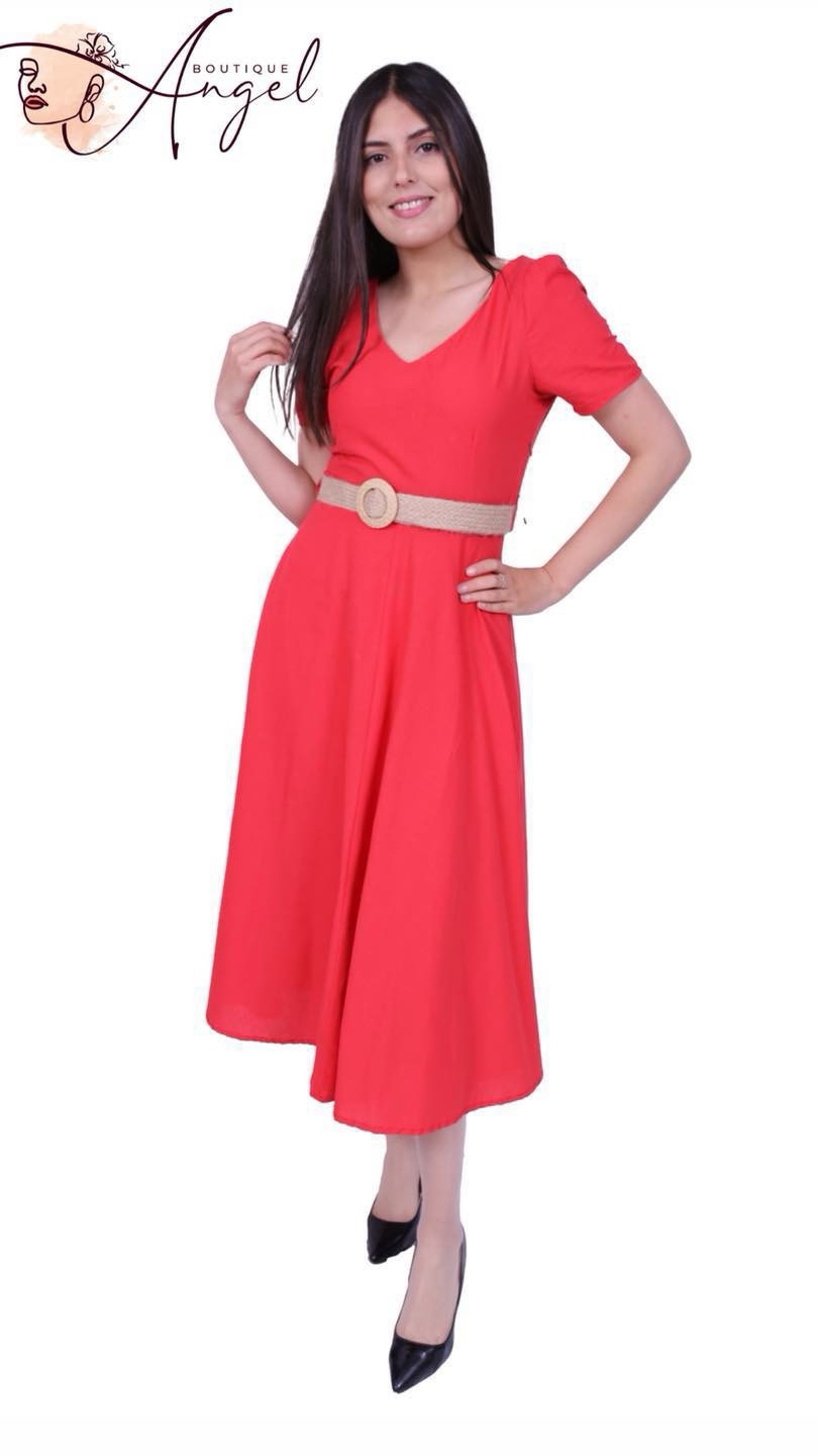 Robe-Évasée-Ceinture-Thym
