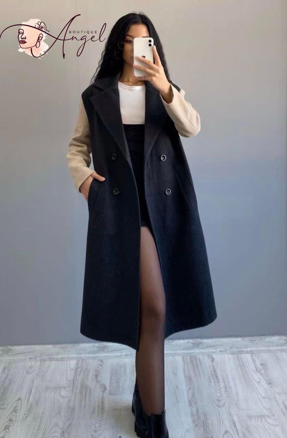 Manteau-Bicolore-Oversized